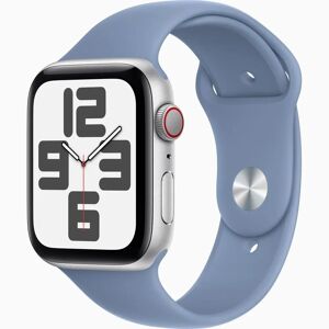 Apple Watch SE (2nd Gen) GPS + Cellular 40mm Silver Aluminium Case with Storm Blue Sport Band - M/L