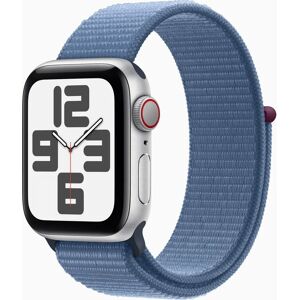 Apple Watch SE 2nd Gen GPS + Cellular 44mm Silver Aluminium Case with Winter Blue Sport Loop