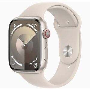 Apple Watch Series 9 GPS + Cellular 45mm Starlight Aluminium Case with Starlight Sport Band - M/L