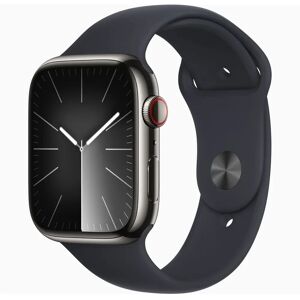 Apple Watch Series 9 GPS + Cellular 45mm Graphite Stainless Steel Case with Midnight Sport Band - S/M