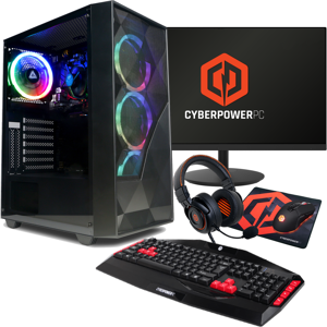 CyberPowerPC Eurus AMD Ryzen 5 5600G 8GB RAM 500GB M.2 NVMe SSD + 23.8 FHD Gaming Monitor