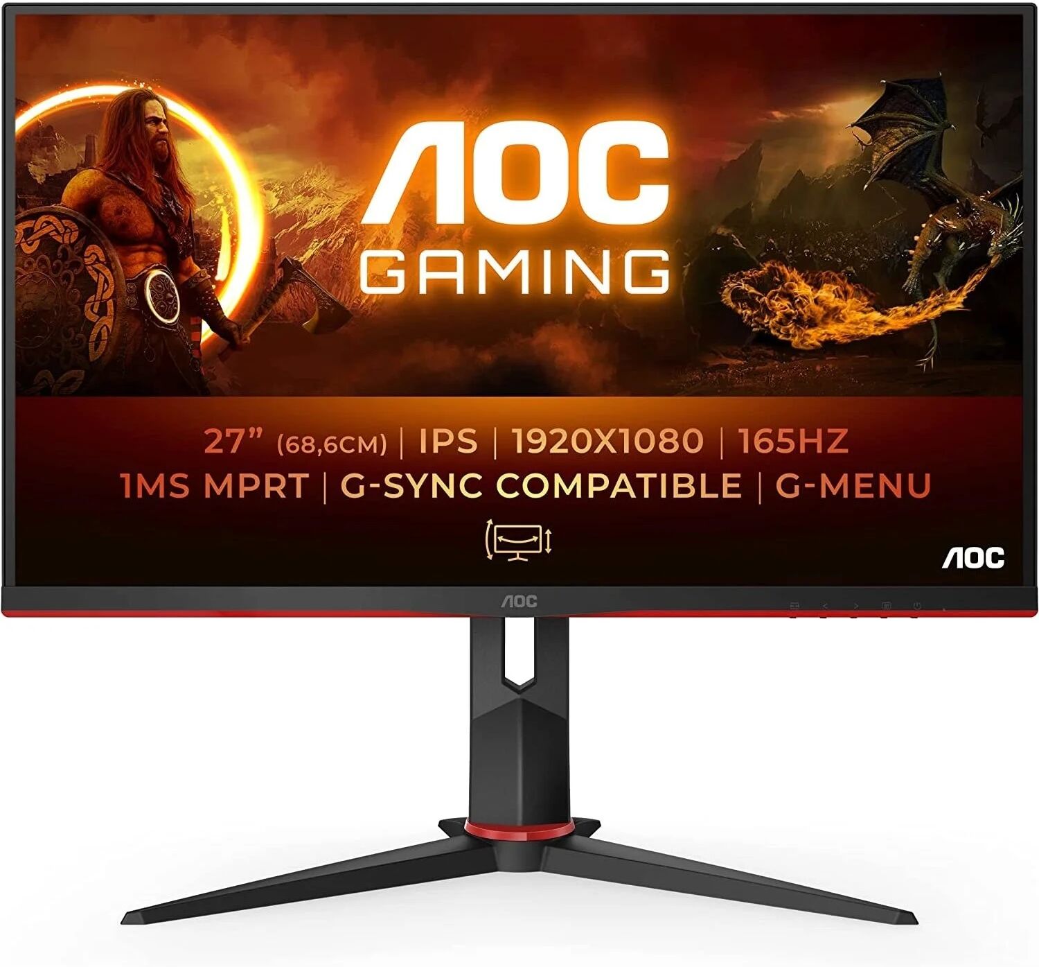 AOC Gaming Monitor 27 Inch IPS Full HD 165Hz 27G2SPU/BK