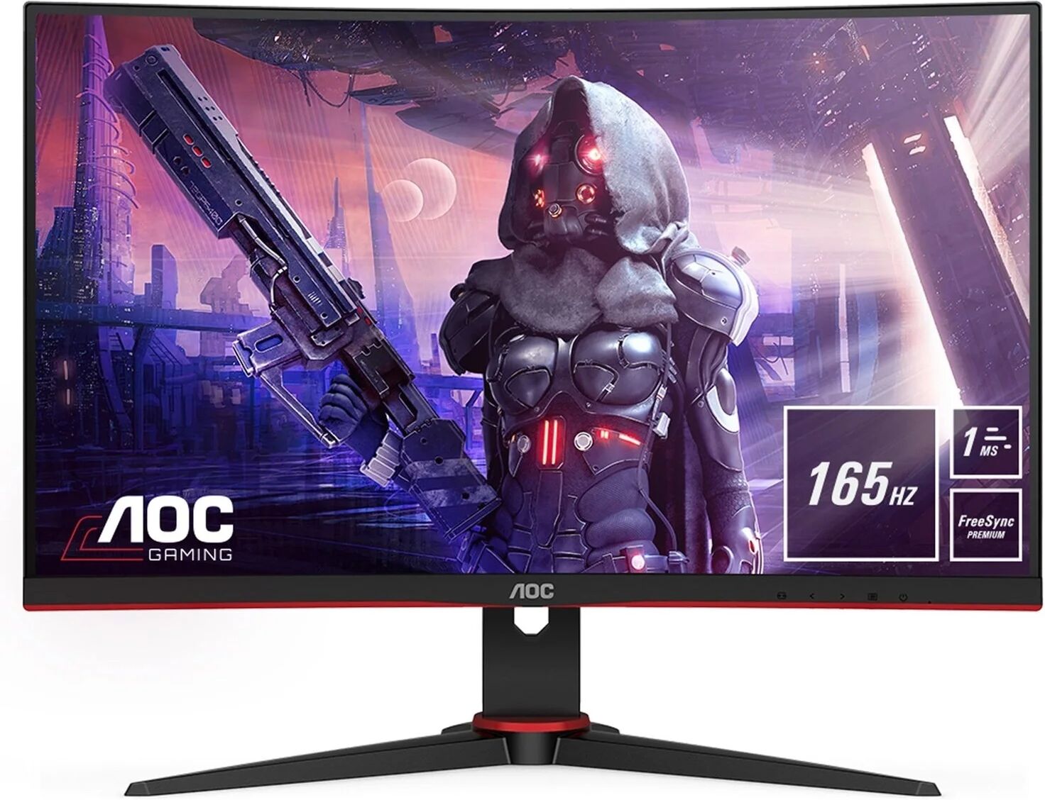 AOC Curved Gaming Monitor 23.6 Inch Full HD 165Hz 1ms C24G2AE/BK