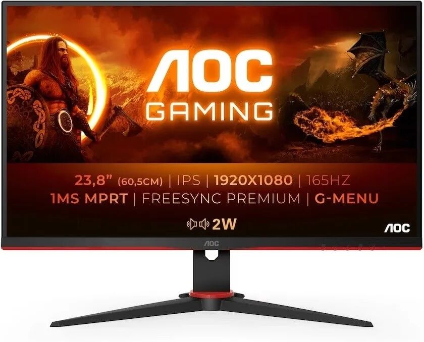 AOC G2 Gaming Monitor 24 Inch IPS Full HD 165Hz 1ms FreeSync 24G2SPAE