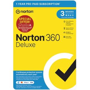 Symantec Norton 360 Deluxe Internet Security with VPN 3 Devices 12 Month Subscription