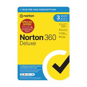 Symantec Norton 360 Deluxe Internet Security with VPN 3 Devices 12 Month Subscription