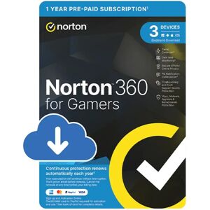 Symantec Norton 360 Deluxe Gaming Internet Security with VPN 3 Devices 12 Month Subscription