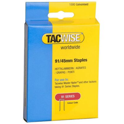 Tacwise 0768 Narrow Crown Staples 40mm - Electric Tackers Pack 1000 Tacwise 0768 Narrow Crown Staples 40mm - Electric Tackers Pack 1000
