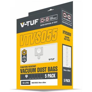 V-TUF V-TUF VTVS055 50L Large Hepa Vacuum Cleaner Dust Bags (Pack of 5) V-TUF V-TUF VTVS055 50L Large Hepa Vacuum Cleaner Dust Bags (Pack of 5)