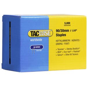 Tacwise Tacwise 0309 Type 90/30mm Galvanised Narrow Crown Staples, x 5000 Tacwise Tacwise 0309 Type 90/30mm Galvanised Narrow Crown Staples, x 5000