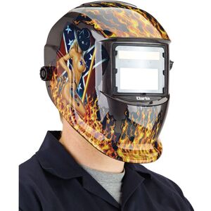 Clarke Clarke GWH5 Flame Design Arc Activated Solar Powered Grinding/Welding Headshield Clarke Clarke GWH5 Flame Design Arc Activated Solar Powered Grinding/Welding Headshield