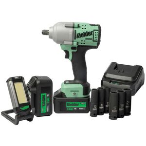 Kielder Kielder KWT-180 1/2” Drive 18V Brushless 720Nm Mid Torque Impact Wrench Kit with 2 x 5Ah Batteries, Work Light, 6 x Sockets & Charger Kielder Kielder KWT-180 1/2” Drive 18V Brushless 720Nm Mid Torque Impact Wrench Kit with 2 x 5Ah Batteries, Work Light, 6 x Sockets & Charger
