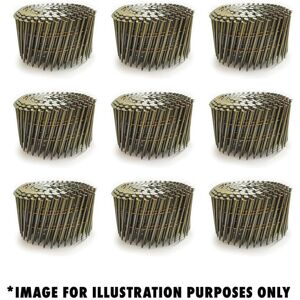 Tacwise Tacwise 1074 Bright Flat Top Coil Nails Type 2.5 x 64 mm, Diamond Point, Smooth Shank, 16° Inclined, Wire Collated, x 9000 Tacwise Tacwise 1074 Bright Flat Top Coil Nails Type 2.5 x 64 mm, Diamond Point, Smooth Shank, 16° Inclined, Wire Collated, x 9000