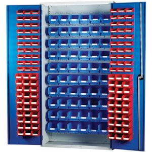 Barton Storage Barton Topstore 013070 Louvre Panel Cabinet (120 Red and 60 Blue Bins) Barton Storage Barton Topstore 013070 Louvre Panel Cabinet (120 Red and 60 Blue Bins)