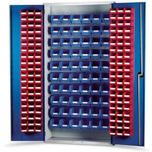 Barton Storage Barton Topstore 013074 Louvre Panel Cabinet (120 Red and 60 Blue Bins) Barton Storage Barton Topstore 013074 Louvre Panel Cabinet (120 Red and 60 Blue Bins)