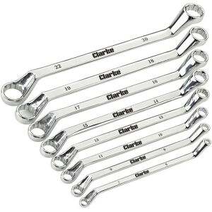 Clarke Clarke CHT807 8 piece 6 - 22mm Deep Offset Ring Spanner Set Clarke Clarke CHT807 8 piece 6 - 22mm Deep Offset Ring Spanner Set