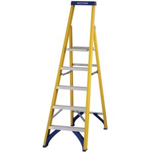 Werner Fibreglass Platform Stepladder Trade 5 Tread Werner Fibreglass Platform Stepladder Trade 5 Tread