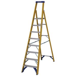 Werner Werner Fibreglass Platform Stepladder Trade 8 Tread Werner Werner Fibreglass Platform Stepladder Trade 8 Tread