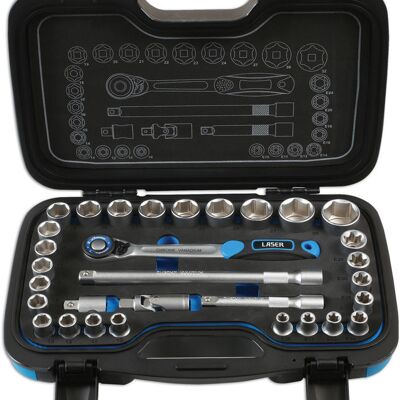 Laser Tools 6920 Metric Socket Set - 31pc, 1/2" Drive, Hex & Torx Laser Tools 6920 Metric Socket Set - 31pc, 1/2" Drive, Hex & Torx