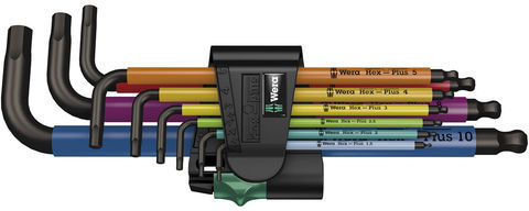 Wera Wera 950 Spkl/9 Sm N Colour Hex Key Set 9 Piece Carded