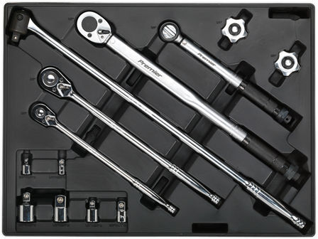Sealey Sealey TBT32 1/4" 3/8" & 1/2" Drive 13 Piece Tool Tray with Breaker Bar & Socket Adaptor Set