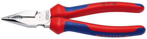 Knipex Knipex 08 25 185 SB 185mm Needle-Nose Multi Grip Combination Pliers Chrome Plated
