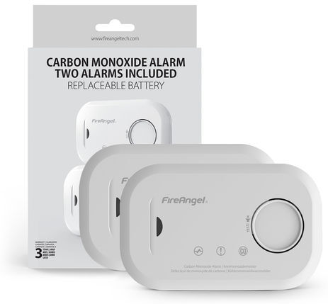 FireAngel FireAngel FA6813-EU-T2 10 Year Carbon Monoxide Detector & Alarm Twin Pack with Replaceable Batteries