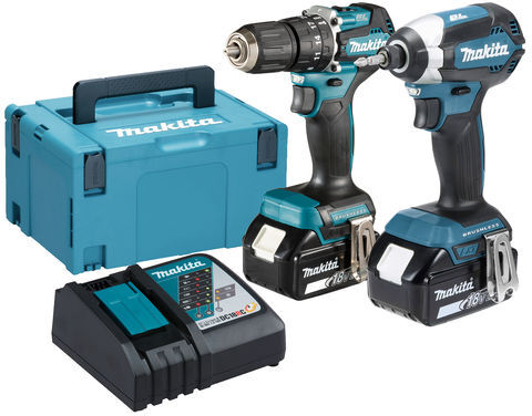 Makita LXT Makita DLX2460TJ 18V LXT 2 Piece Brushless Combo Kit with 2 x 3Ah Batteries, Charger & MakPac Case