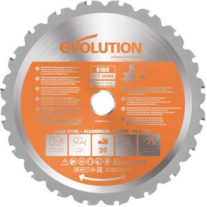 Evolution R185TCT-20MS 185mm Multi-Material Mitre Saw Blade - TCT Saw Blade, Metal Cutting, Wood Evolution R185TCT-20MS 185mm Multi-Material Mitre Saw Blade - TCT Saw Blade, Metal Cutting, Wood