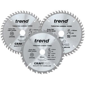 CraftPro 160mm Circular Saw Blades Triple Pack - Professional Finish CraftPro 160mm Circular Saw Blades Triple Pack - Professional Finish