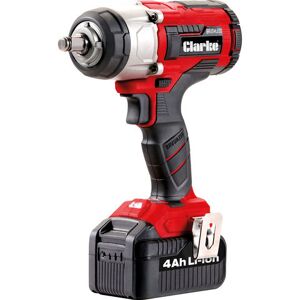 Clarke Clarke CIR184LIP 18V 400Nm 1/2" Drive Impact Wrench With 2 x 4Ah Batteries & Charger Clarke Clarke CIR184LIP 18V 400Nm 1/2" Drive Impact Wrench With 2 x 4Ah Batteries & Charger
