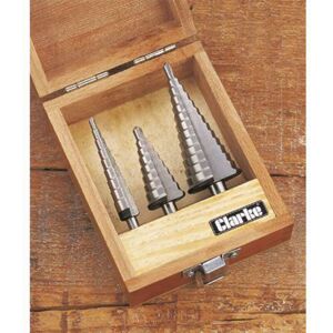 Clarke Clarke CHT381 3 piece HSS Stepped Cone Drill Set Clarke Clarke CHT381 3 piece HSS Stepped Cone Drill Set