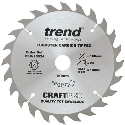Trend - 160x20/16 24Z - Carbide teeth - Wood - Saw blade Trend - 160x20/16 24Z - Carbide teeth - Wood - Saw blade