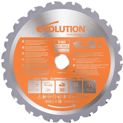 Evolution Power Tools Multi-Material Circular Saw Blade - 185mm Evolution Power Tools Multi-Material Circular Saw Blade - 185mm