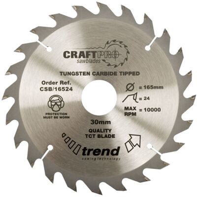 Trend CSB/13024 Craft Pro Circular Saw Blade - Tungsten Carbide Trend CSB/13024 Craft Pro Circular Saw Blade - Tungsten Carbide