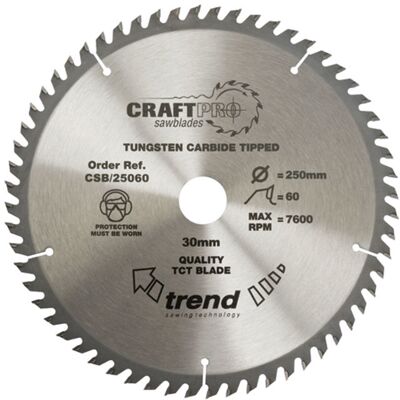 Trend - Craft Pro - Circular saw blade - 184mm, 30mm hole, 58TCT Trend - Craft Pro - Circular saw blade - 184mm, 30mm hole, 58TCT