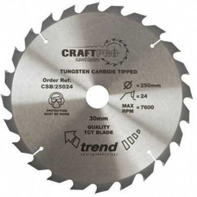 Trend CraftPro 250mm Tungsten Carbide Tipped Saw Blade - General Purpose Trend CraftPro 250mm Tungsten Carbide Tipped Saw Blade - General Purpose