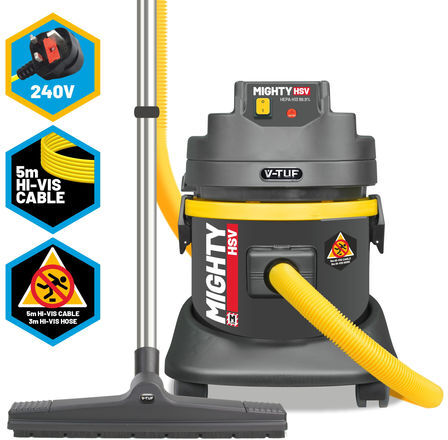 V-TUF V-TUF MIGHTY HSV - 21L M-Class 230V Industrial Dust Extraction Vacuum Cleaner Health & Safety Version - Dusty Warehouse Sweeper Kit