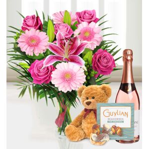 Prestige Flowers Mother's Day Bear & Moonstone - Free Chocs