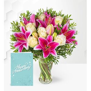 Prestige Flowers Pink Lily & Rose Anniversary