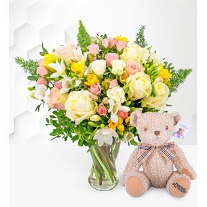 Prestige Flowers Rose and Freesia with Teddy