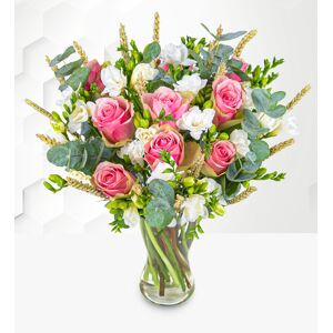 Prestige Flowers Freesia Fields Flower - Flower Delivery - Next Day Flower Delivery - Send Flowers by Post - Next Day Flowers - Rose and Freesia and Eucalyptus Bouquet