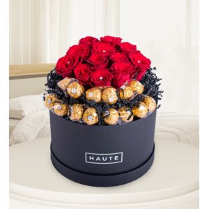 Prestige Flowers The Magnificent - Luxury Red Roses - Hat Box Flowers - Luxury Red Roses - Luxury Valentine's Flowers