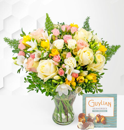 Prestige Flowers Rose and Freesia - Free Chocs