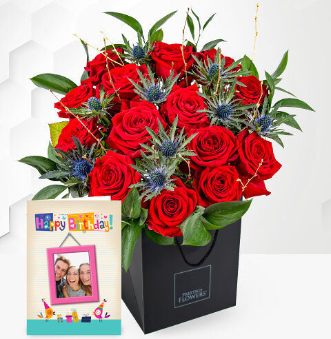 Prestige Flowers Grandeur with Birthday Card