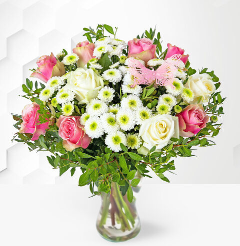 Prestige Flowers Rose Medley Flower - Flower Delivery - Send Flowers - Flowers By Post - Next Day Flower Delivery