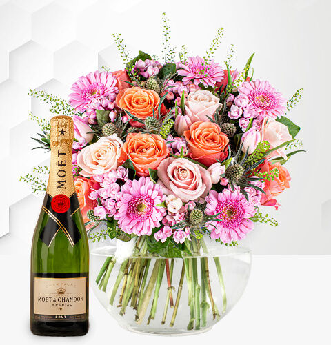 Prestige Flowers Luxury Pink Opulence & Moet