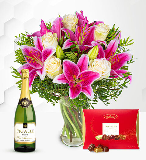 Prestige Flowers Pink Lilies & Roses Delights Gift