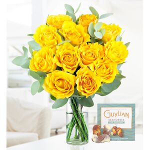 Prestige Flowers Yellow Rose Charm - Free Chocs