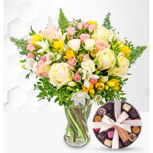 Prestige Flowers Rose and Freesia & Belgian Chocolates